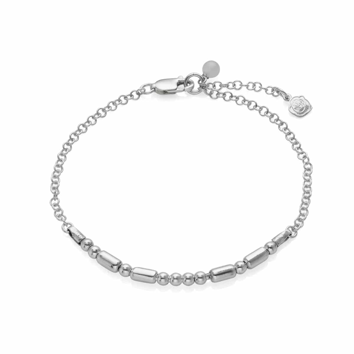 Ladies Personalised Silver Morse Code Bracelet