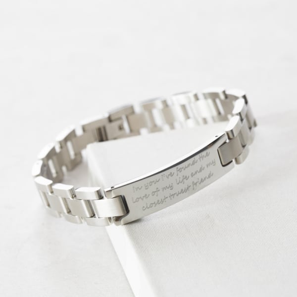 Stainless steel personalised men’s bracelet