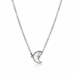 Moon and back Silver necklace