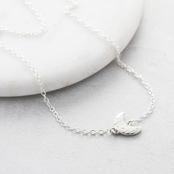 silver moon necklace