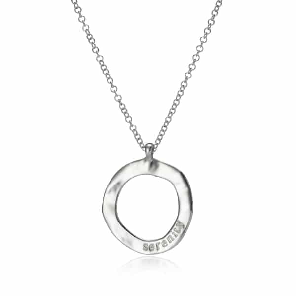 Maxi Rose Silver Circle Charm Necklace