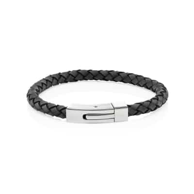 Personalised MenΓÇÖs Grey leather Bracelet
