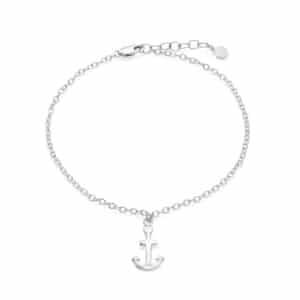 Silver Anchor Charm Anklet