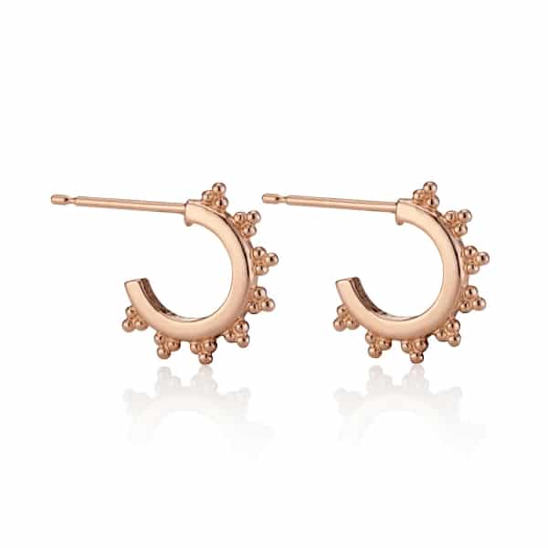 Rose-gold-Midi-Signature-logo-Hoop-Earrings