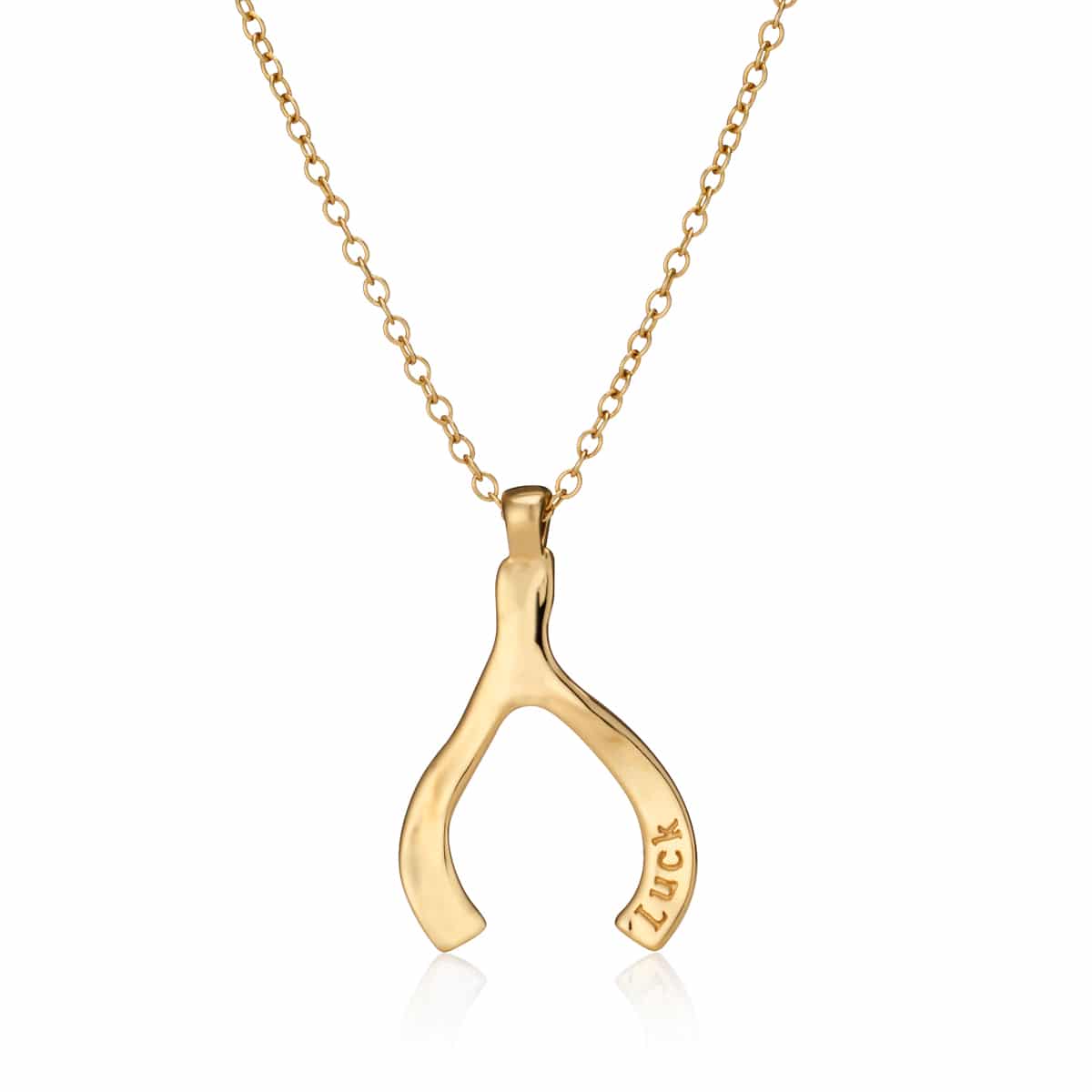 Maxi Yellow Gold Wishbone Necklace