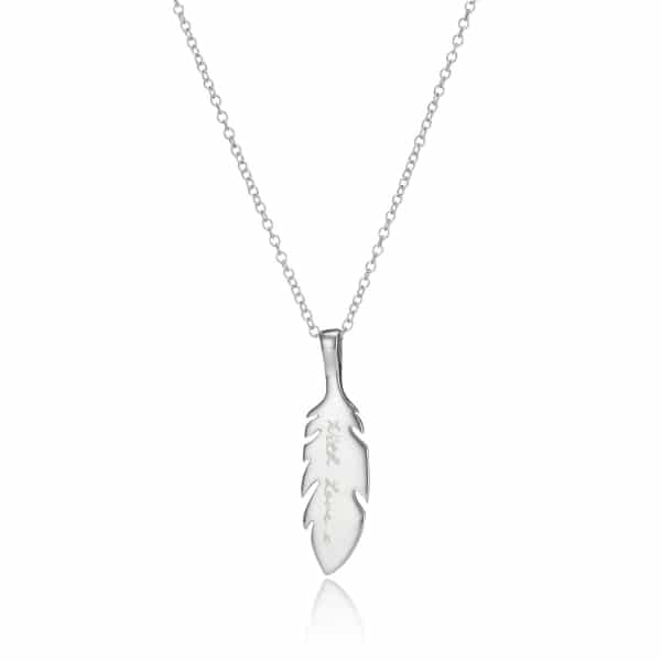New Silver Feather Engraved Necklace_2
