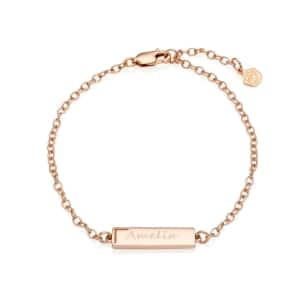 Rose Gold Personalised Small Bar Bracelet