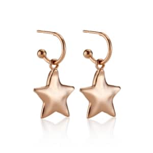 Rose Gold Star Charm Earrings
