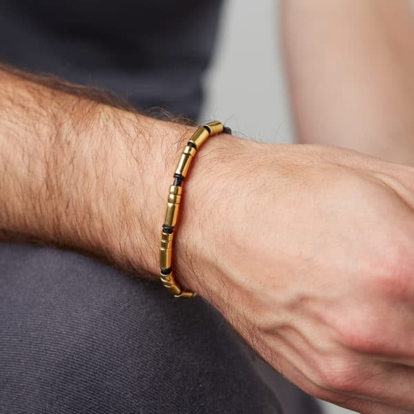 mens gold personalised morse code bracelet