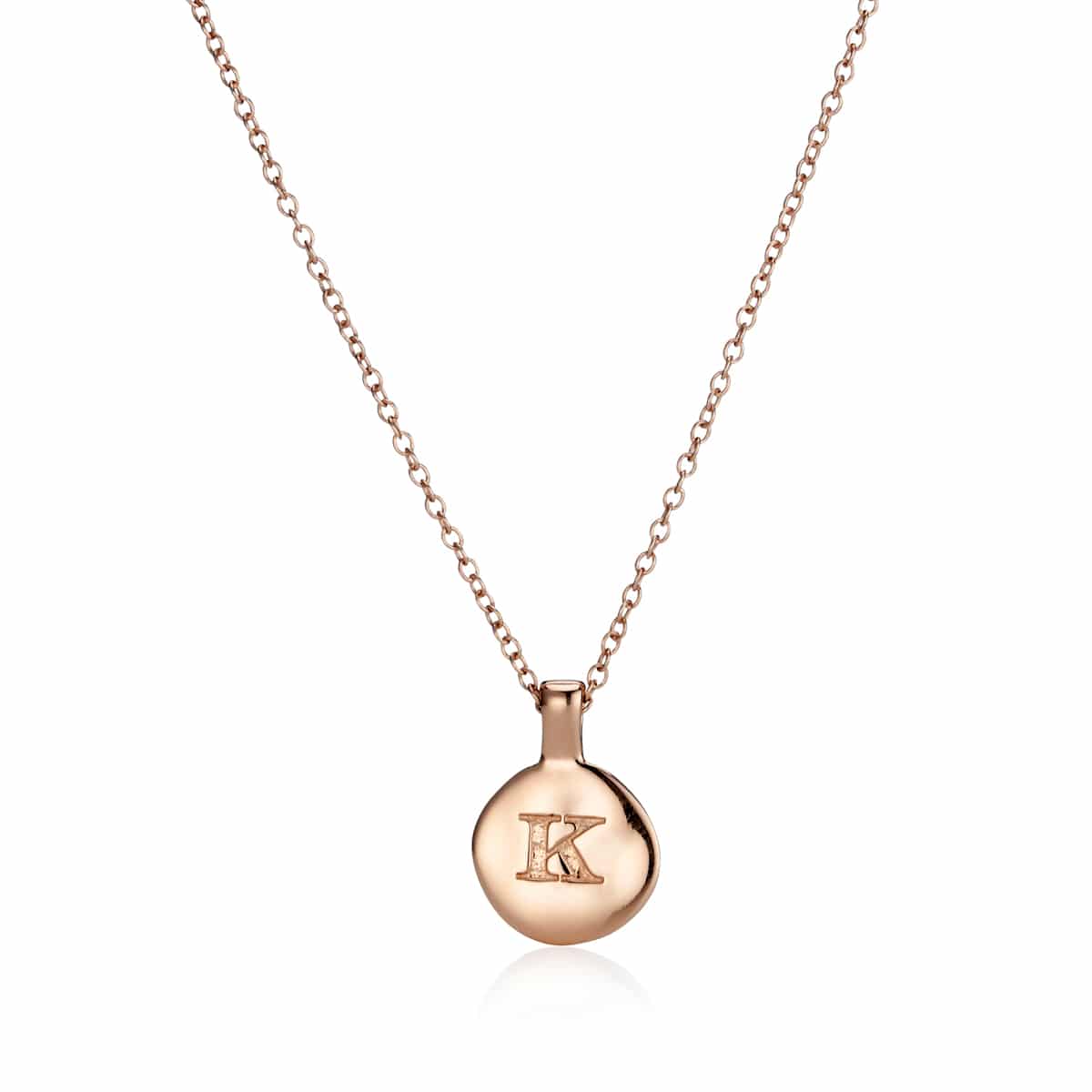 Rose Gold Circle Initial Necklace_1