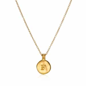 Yellow Gold Circle Initial Necklace_1