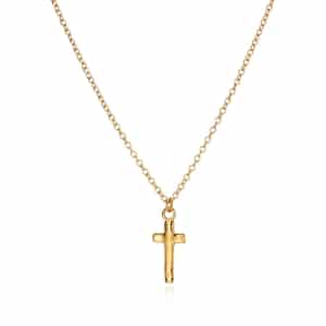 Yellow Gold Cross Charm Necklace