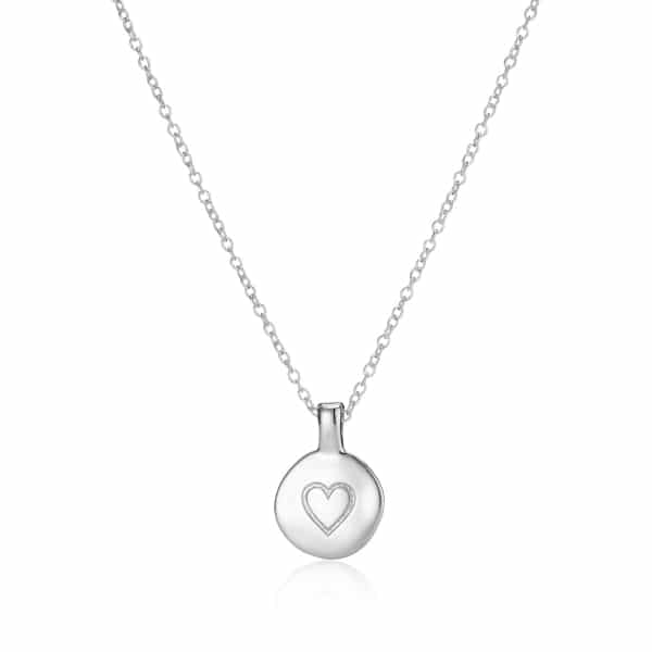 Silver Circle Heart Necklace_1