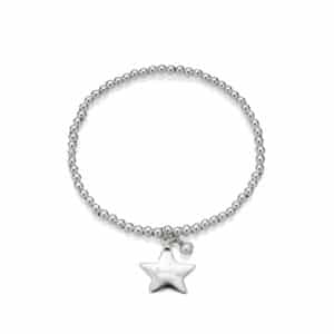 Engraved Beaded Star Bracelet