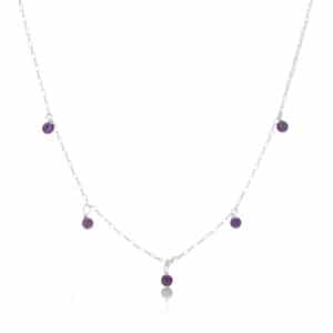 Silver February Birthstone Necklace