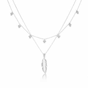Bead and Feather Necklace