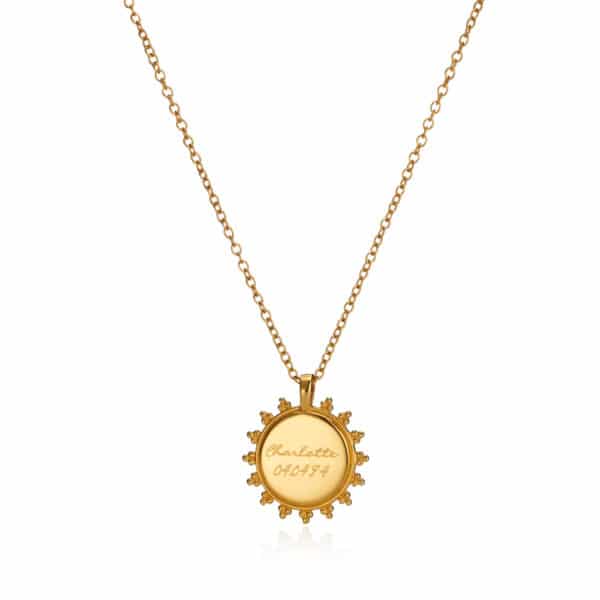 Yellow Gold Signiture Logo Necklace
