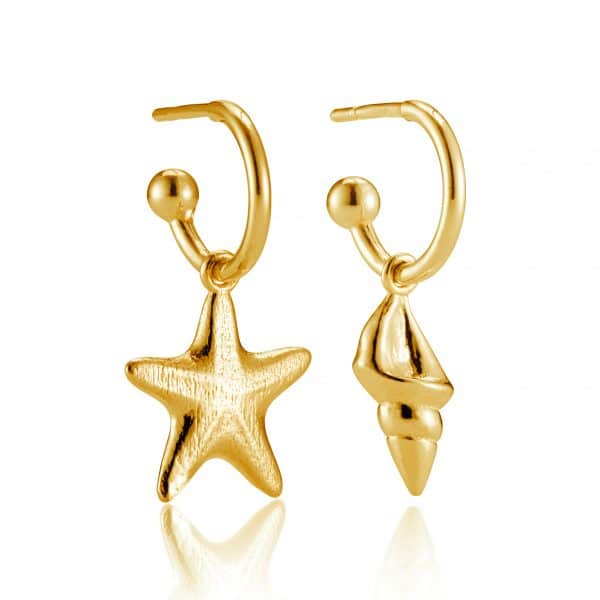 Starfish and Shell Hoop_gold