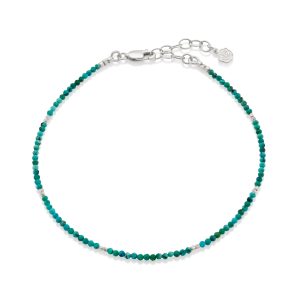 Delicate Turquoise and Silver Anklet