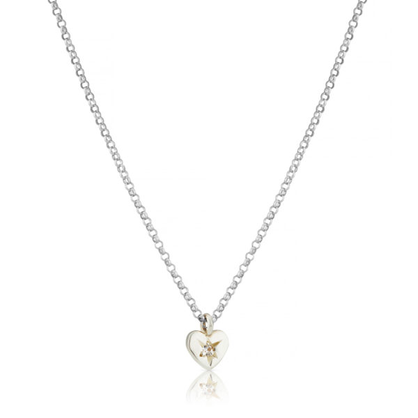 9CT White gold Heart Necklace