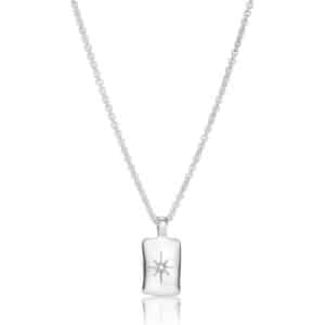 Mens Silver Square Tatoo Necklace