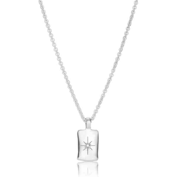 Mens Silver Square Tatoo Necklace