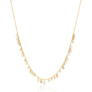 Morse Code Mother Of Pearl Necklace_Small_Gold