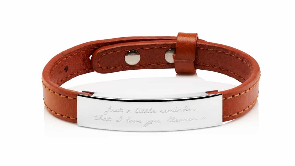 classic leather mens bracelet tan